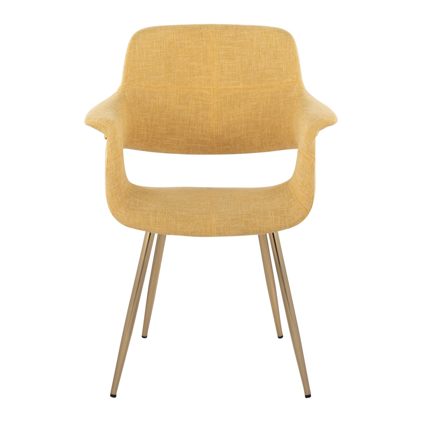 Vintage Flair Glam/Art Deco Chair in Gold Metal and Cream Fabric by LumiSource - Set of 2