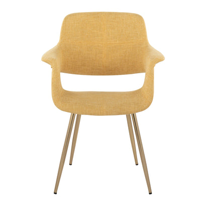 Vintage Flair Glam/Art Deco Chair in Gold Metal and Cream Fabric by LumiSource - Set of 2