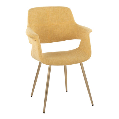 Vintage Flair Glam/Art Deco Chair in Gold Metal and Cream Fabric by LumiSource - Set of 2