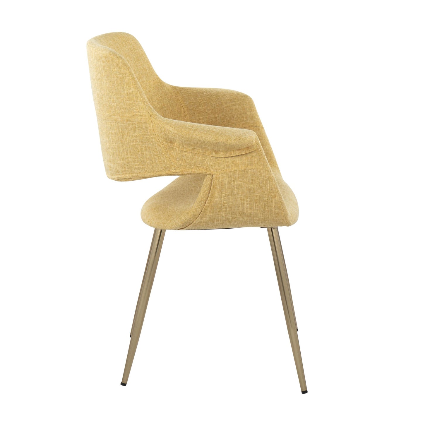 Vintage Flair Glam/Art Deco Chair in Gold Metal and Cream Fabric by LumiSource - Set of 2