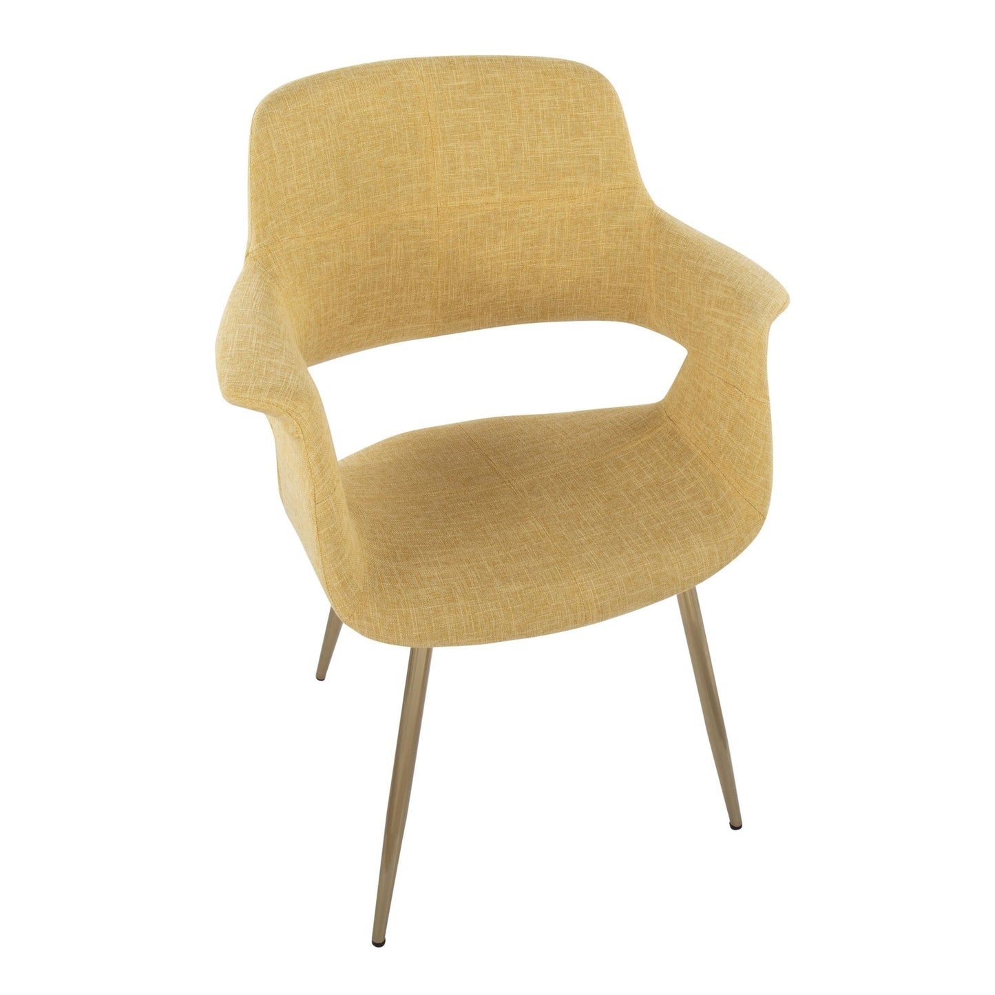 Vintage Flair Glam/Art Deco Chair in Gold Metal and Cream Fabric by LumiSource - Set of 2