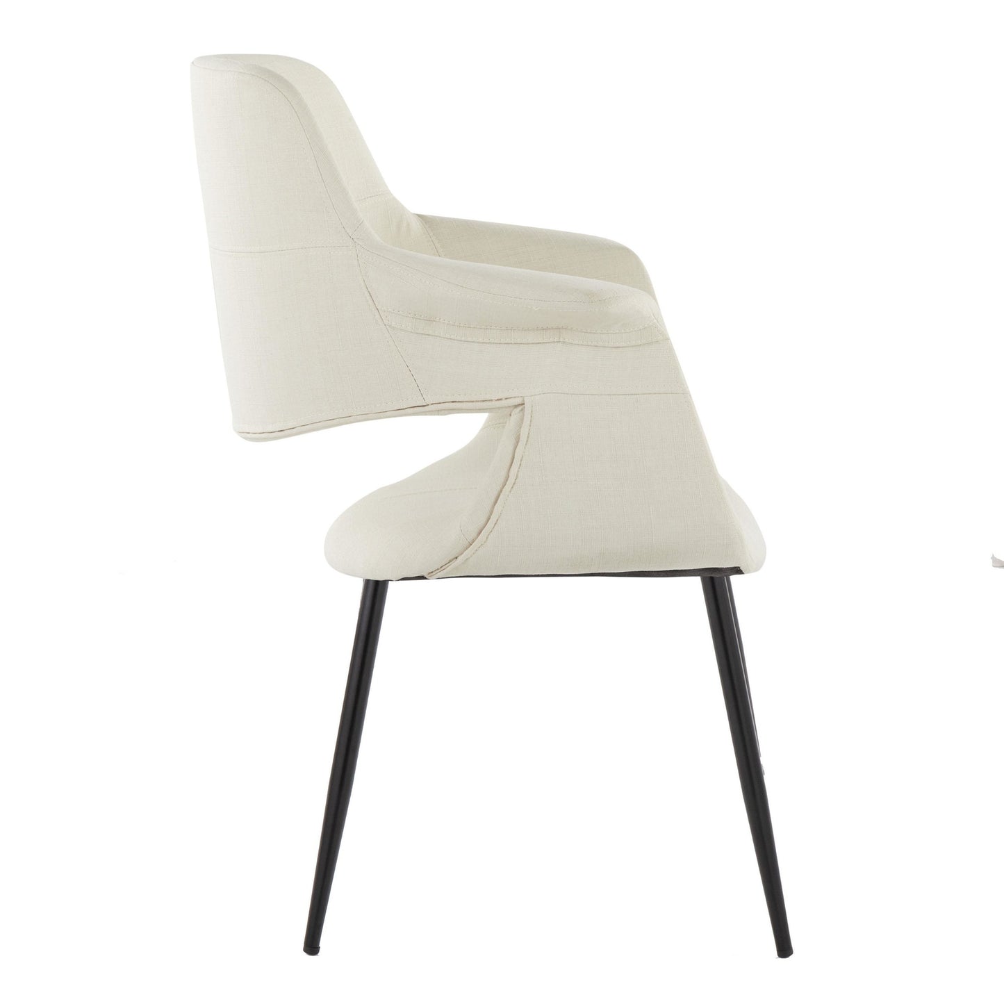 Vintage Flair Glam/Art Deco Chair in Gold Metal and Cream Fabric by LumiSource - Set of 2