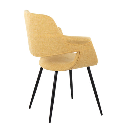 Vintage Flair Glam/Art Deco Chair in Gold Metal and Cream Fabric by LumiSource - Set of 2