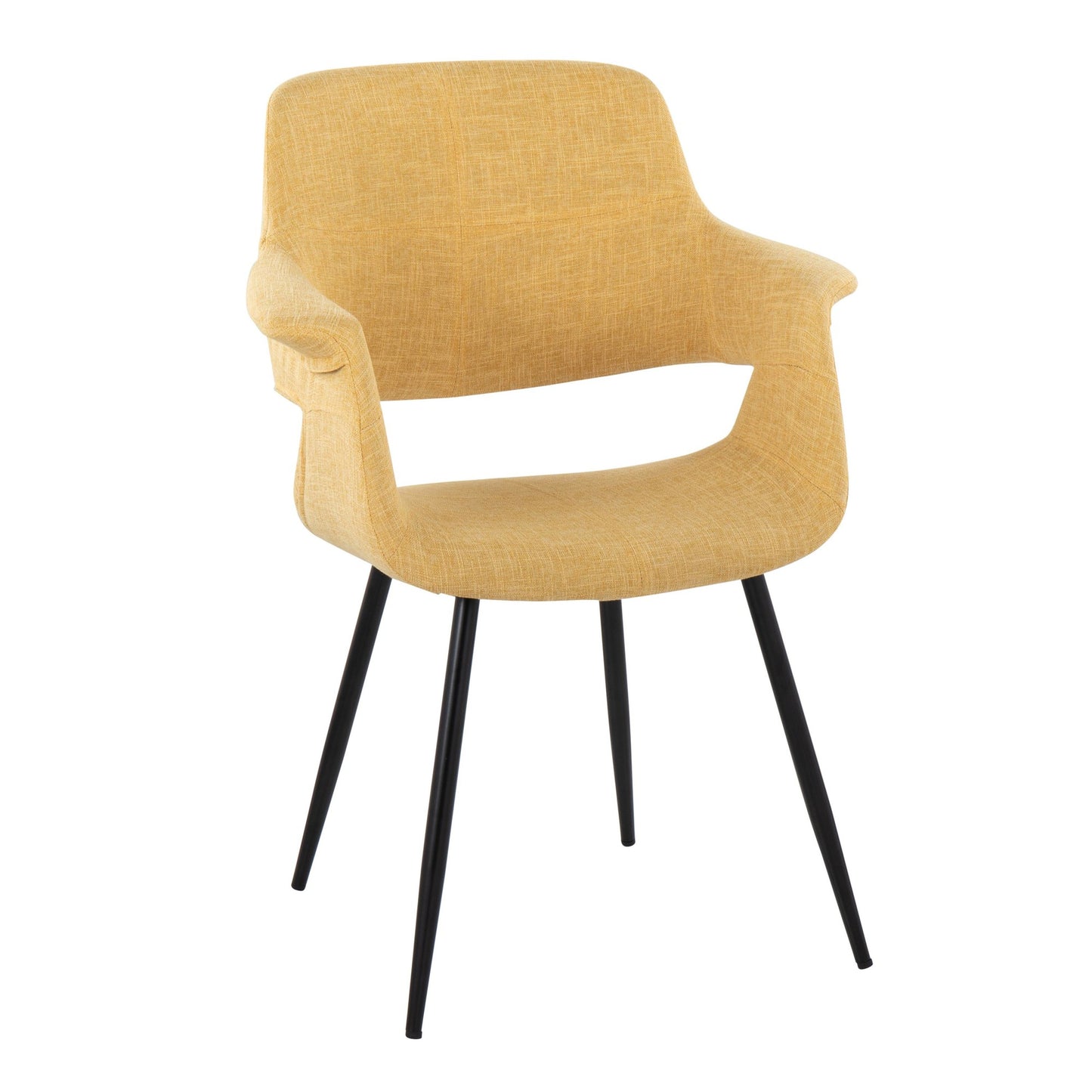 Vintage Flair Glam/Art Deco Chair in Gold Metal and Cream Fabric by LumiSource - Set of 2