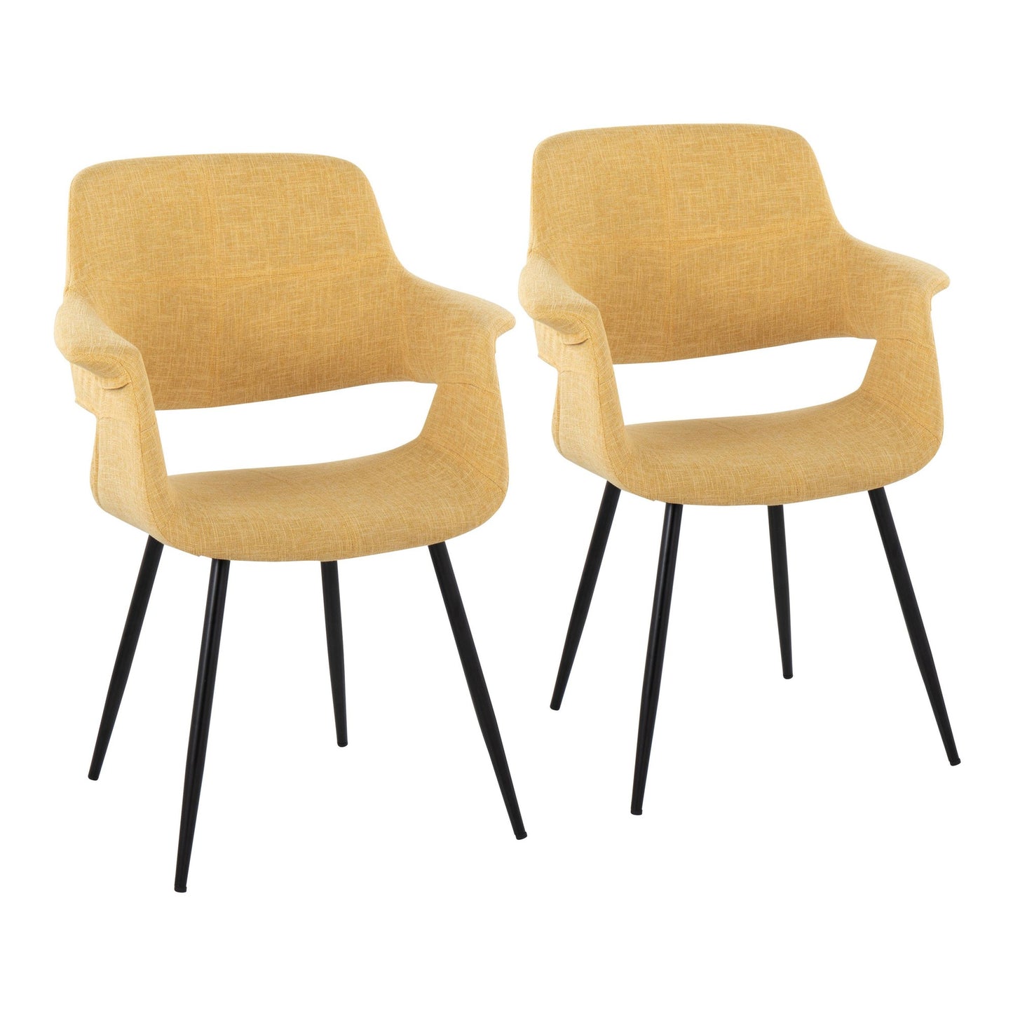 Vintage Flair Glam/Art Deco Chair in Gold Metal and Cream Fabric by LumiSource - Set of 2