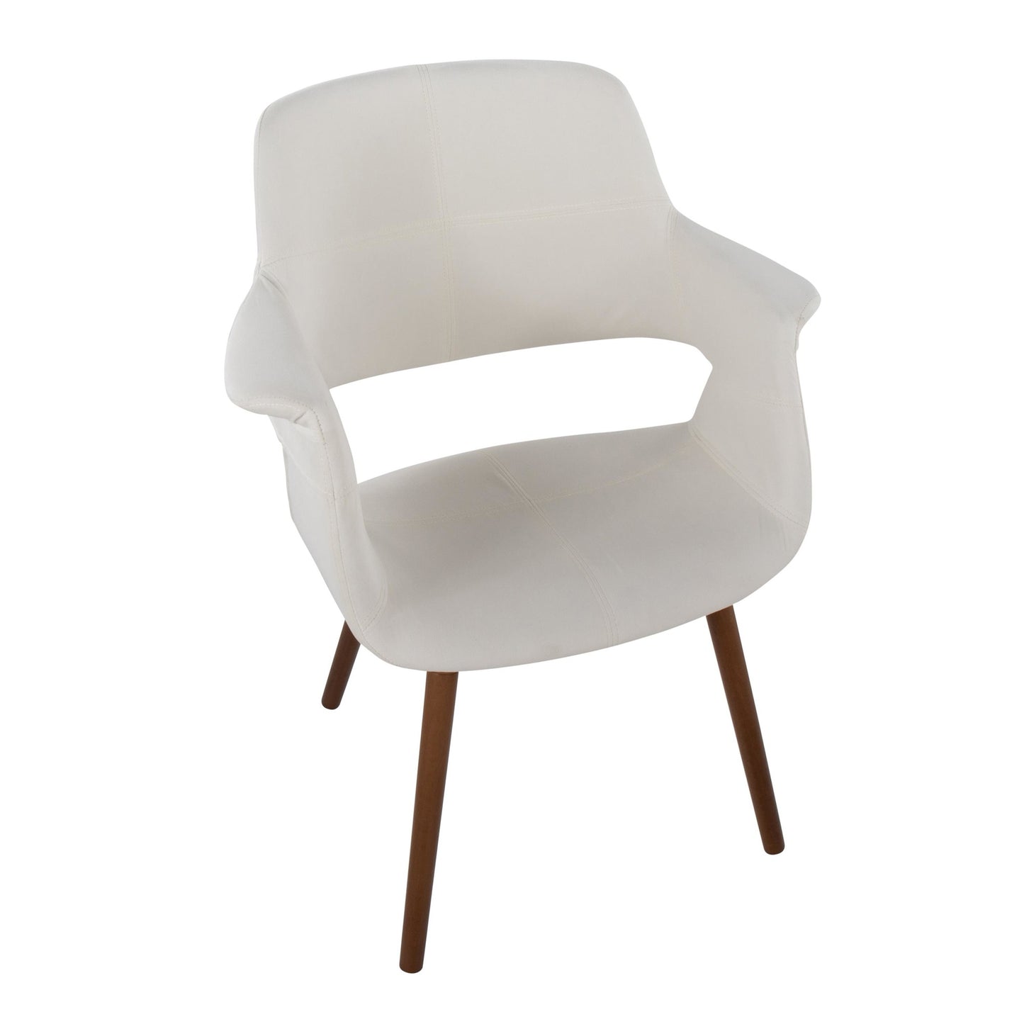 Vintage Flair Glam/Art Deco Chair in Gold Metal and Cream Fabric by LumiSource - Set of 2