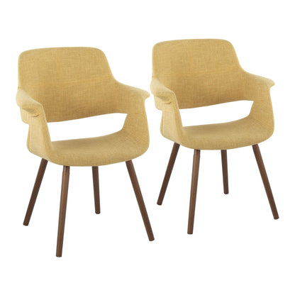 Vintage Flair Glam/Art Deco Chair in Gold Metal and Cream Fabric by LumiSource - Set of 2