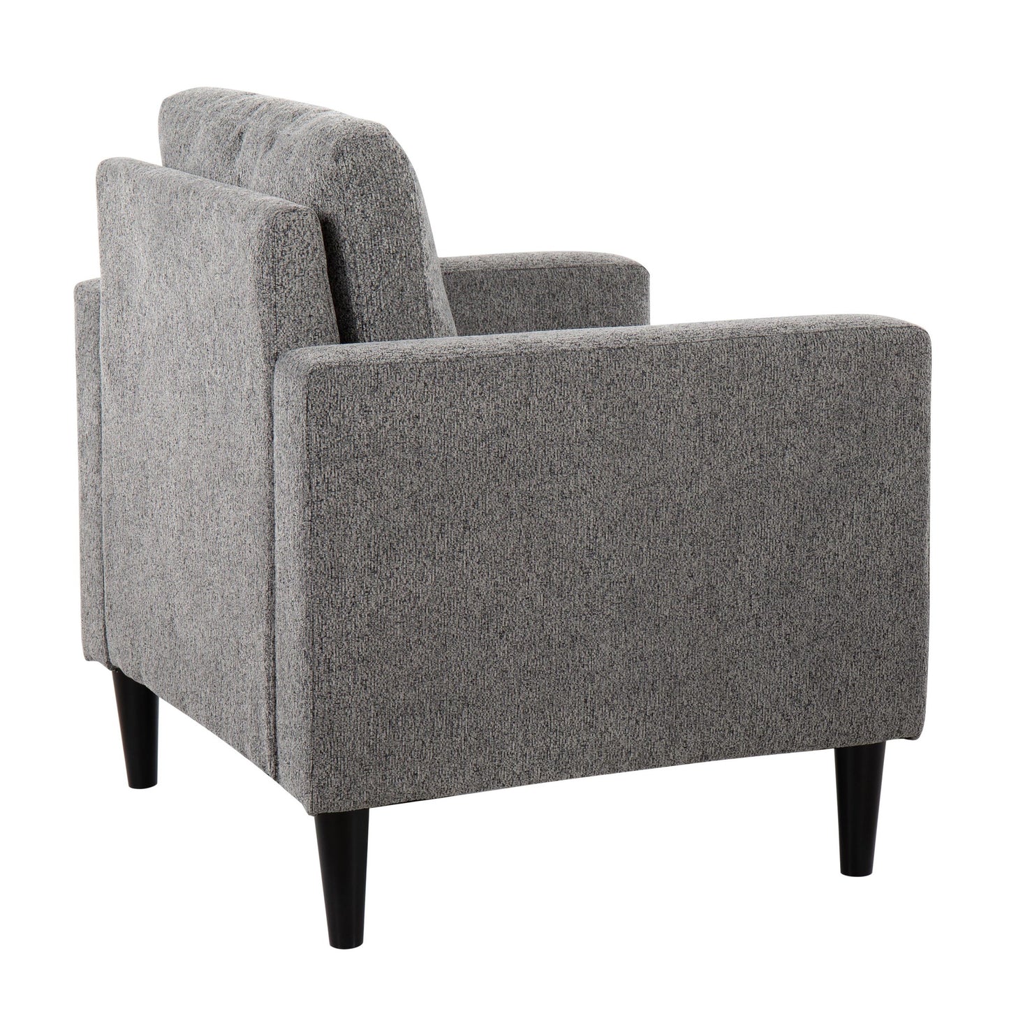 Wendy Contemporary Accent Chair in Black Wood and Grey Fabric by LumiSource