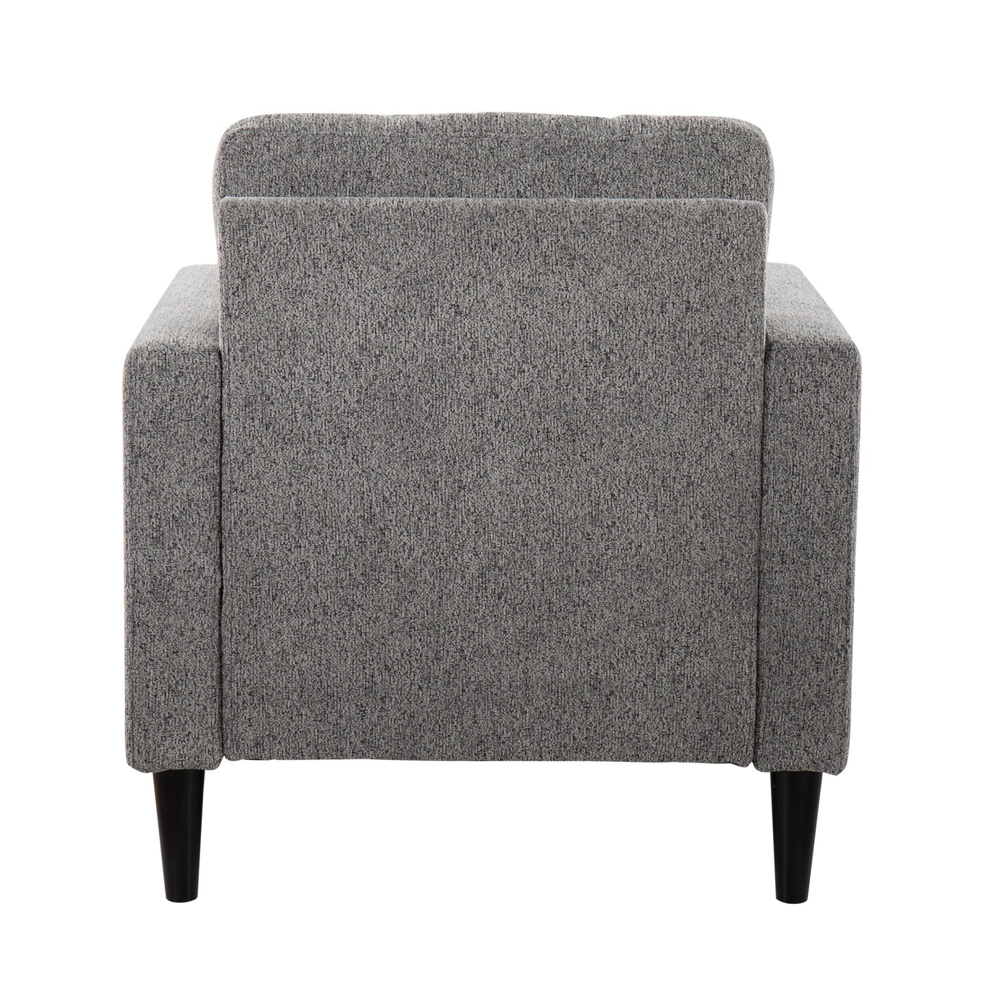 Wendy Contemporary Accent Chair in Black Wood and Grey Fabric by LumiSource
