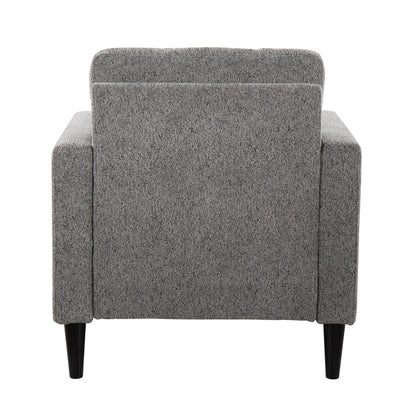 Wendy Contemporary Accent Chair in Black Wood and Grey Fabric by LumiSource