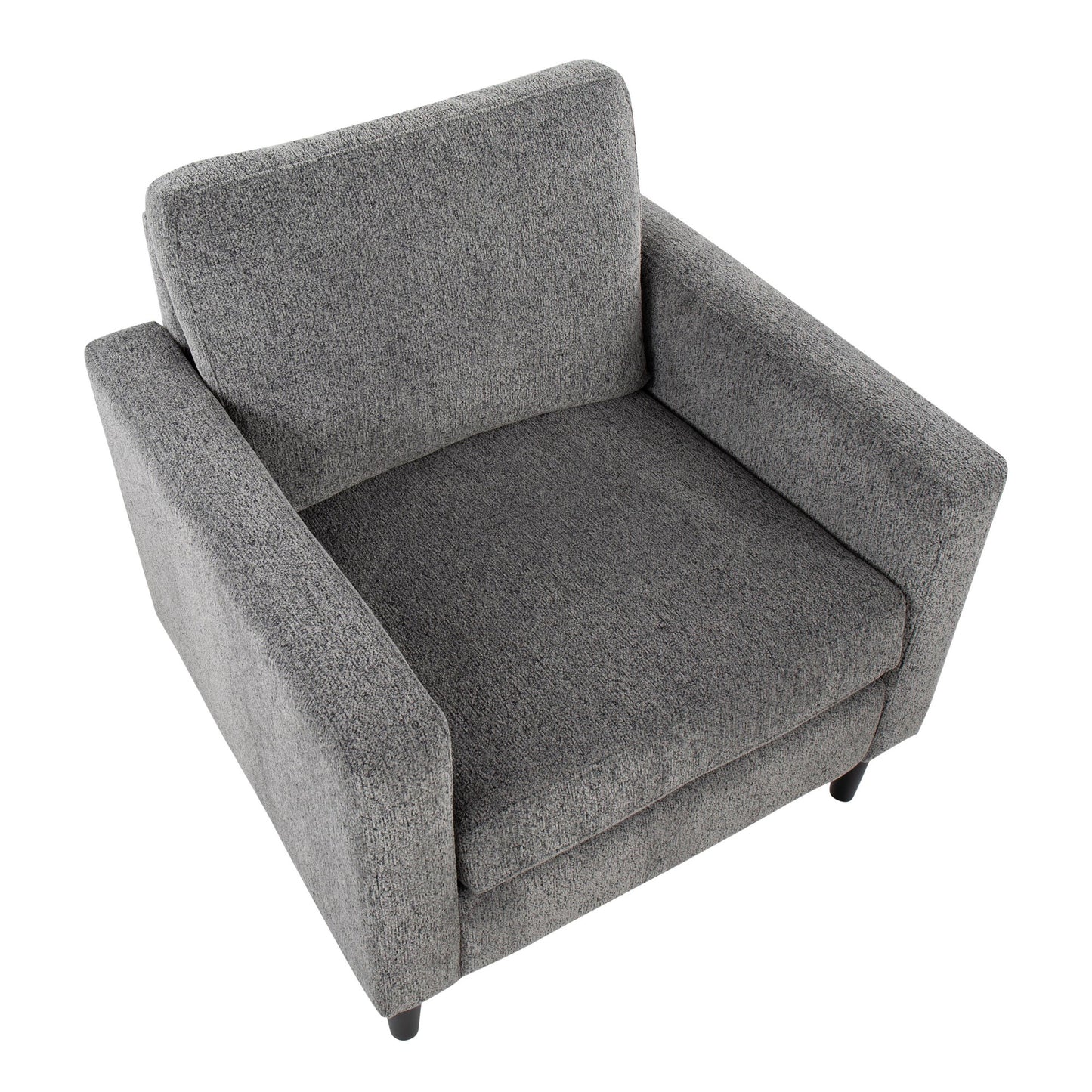Wendy Contemporary Accent Chair in Black Wood and Grey Fabric by LumiSource
