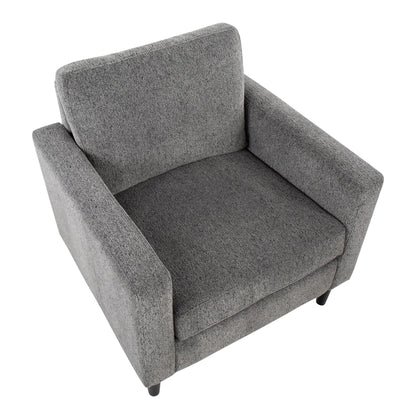 Wendy Contemporary Accent Chair in Black Wood and Grey Fabric by LumiSource
