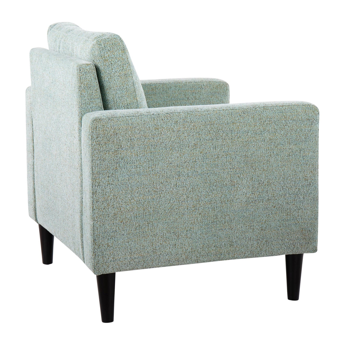 Wendy Contemporary Accent Chair in Black Wood and Grey Fabric by LumiSource