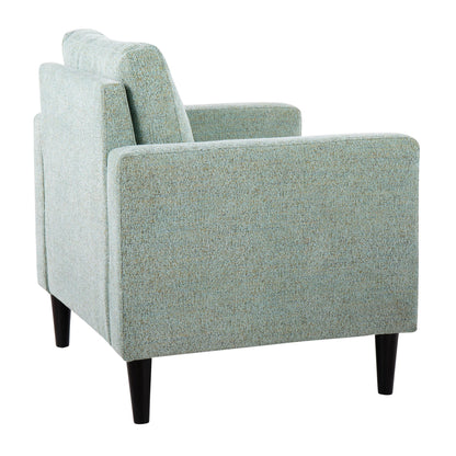 Wendy Contemporary Accent Chair in Black Wood and Grey Fabric by LumiSource