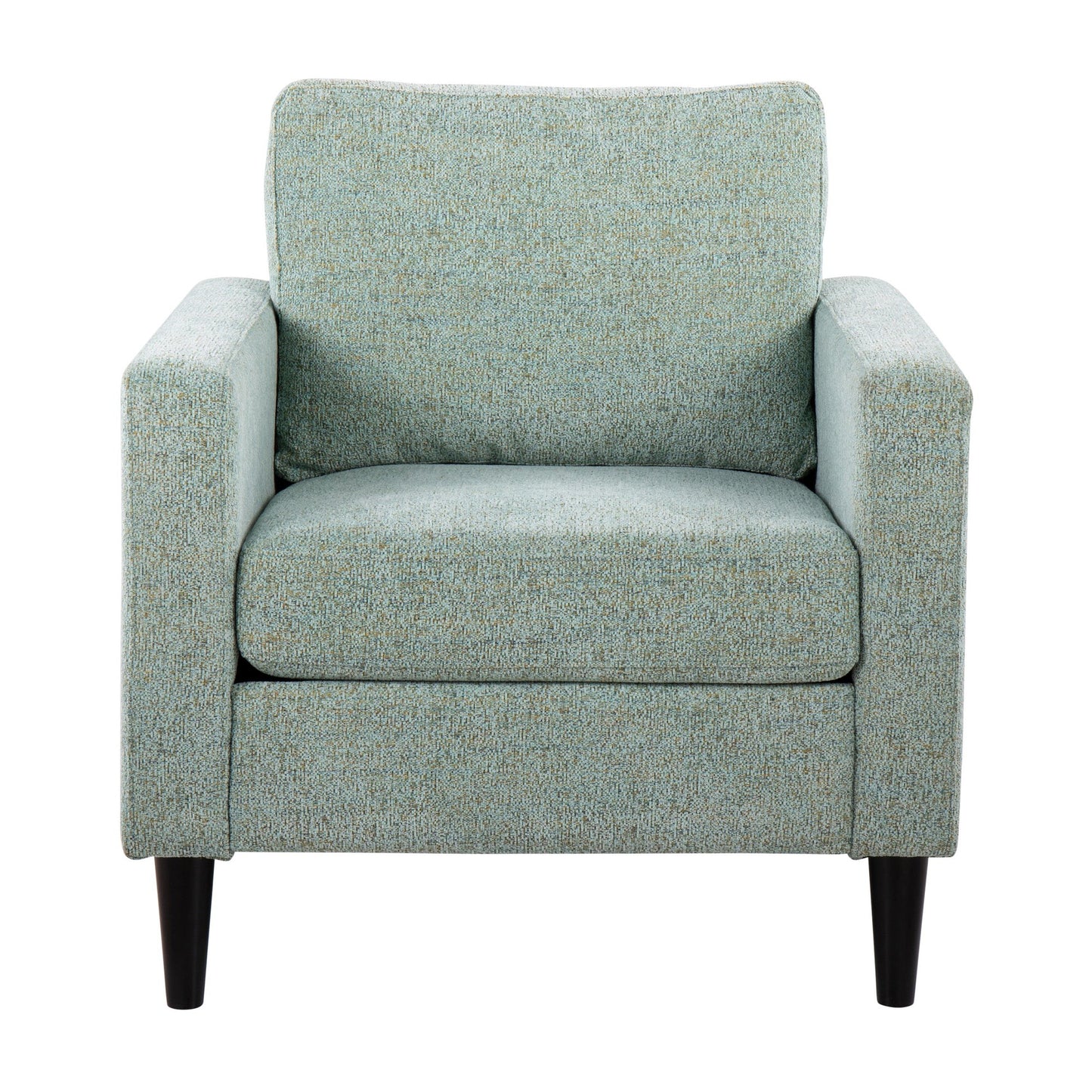 Wendy Contemporary Accent Chair in Black Wood and Grey Fabric by LumiSource