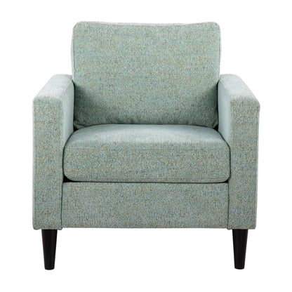 Wendy Contemporary Accent Chair in Black Wood and Grey Fabric by LumiSource