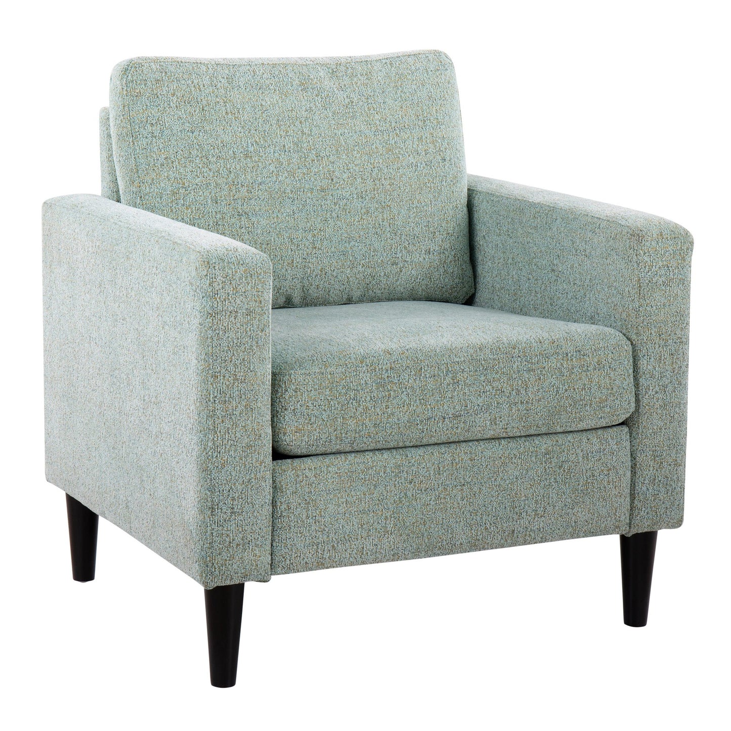 Wendy Contemporary Accent Chair in Black Wood and Grey Fabric by LumiSource