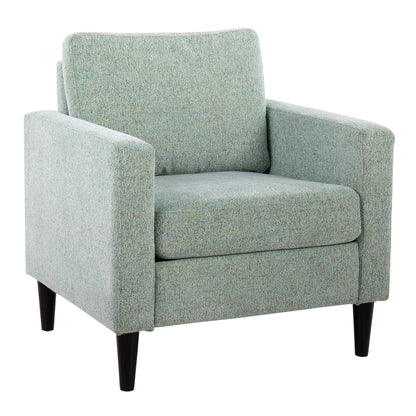 Wendy Contemporary Accent Chair in Black Wood and Grey Fabric by LumiSource