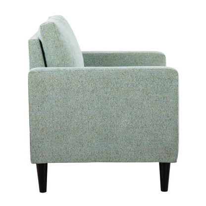 Wendy Contemporary Accent Chair in Black Wood and Grey Fabric by LumiSource