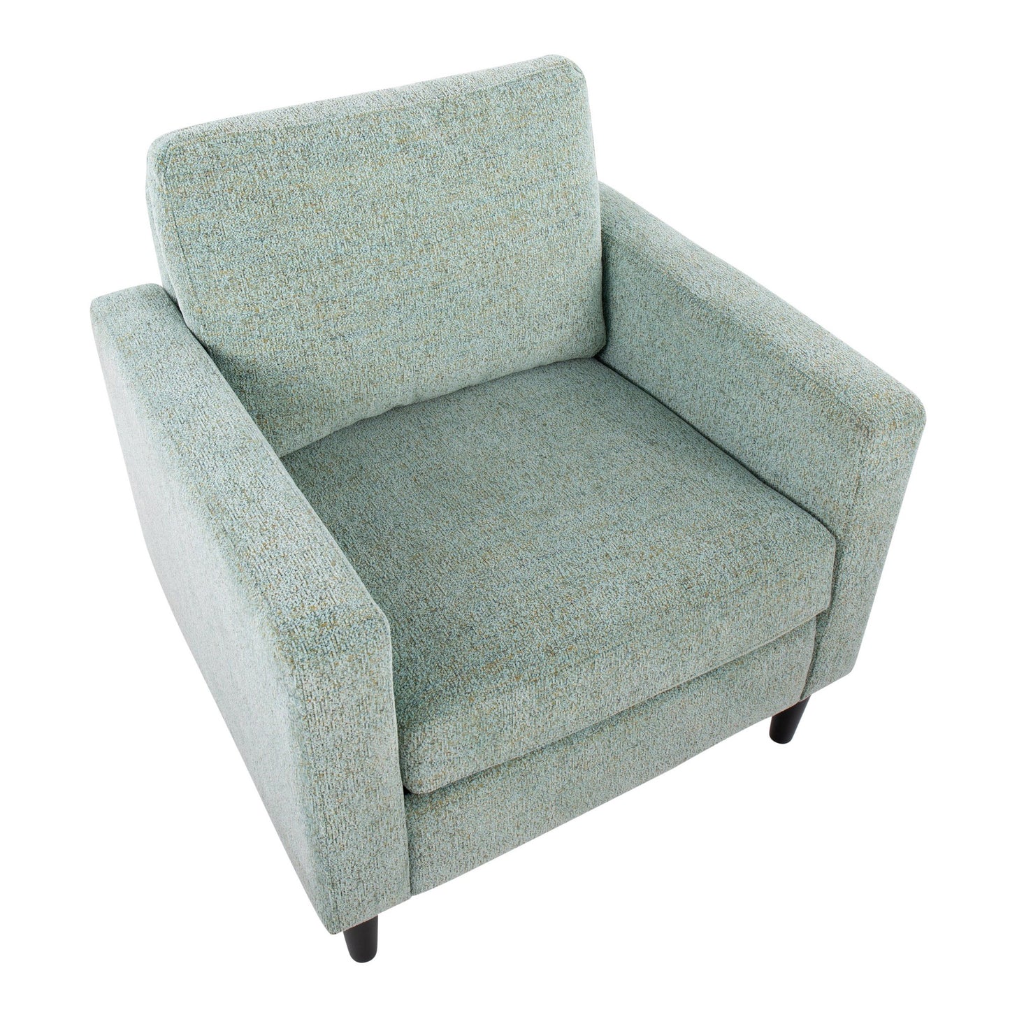 Wendy Contemporary Accent Chair in Black Wood and Grey Fabric by LumiSource