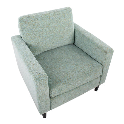 Wendy Contemporary Accent Chair in Black Wood and Grey Fabric by LumiSource