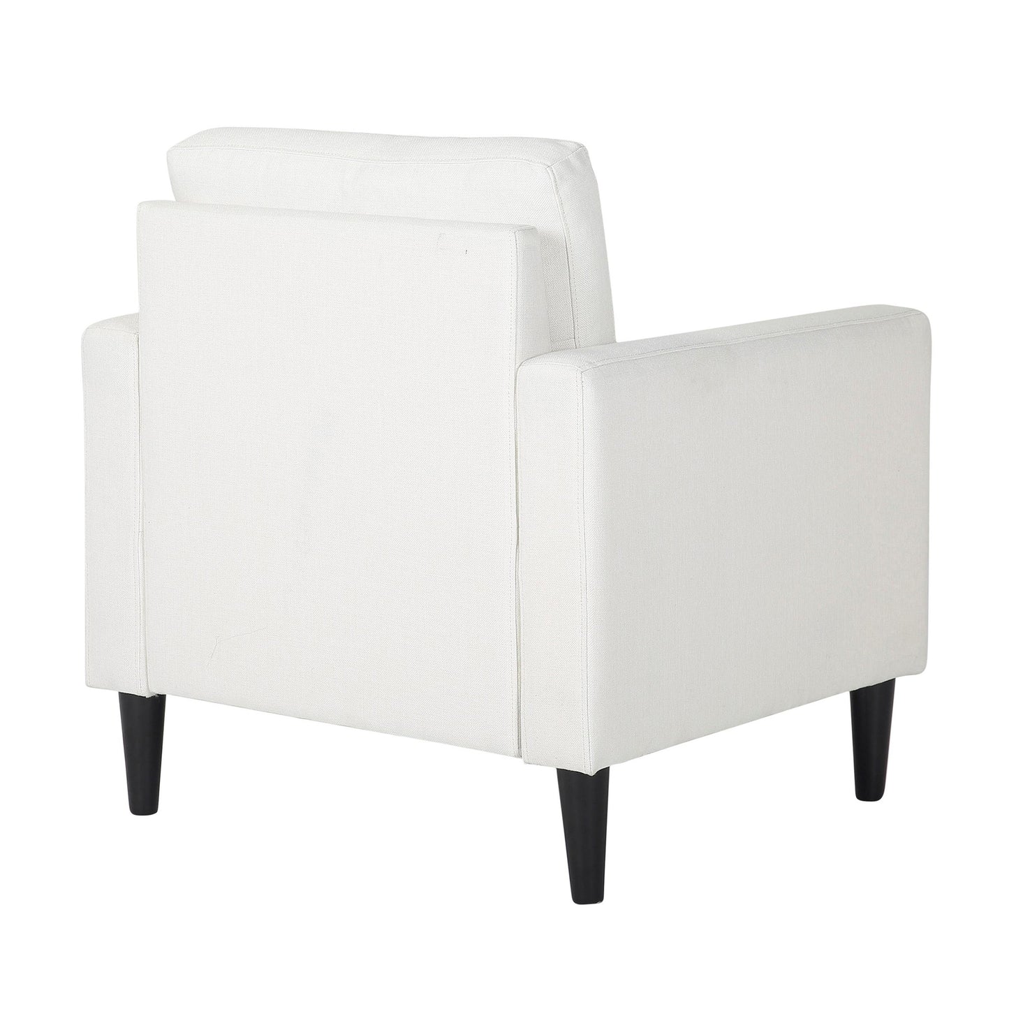 Wendy Contemporary Accent Chair in Black Wood and Grey Fabric by LumiSource