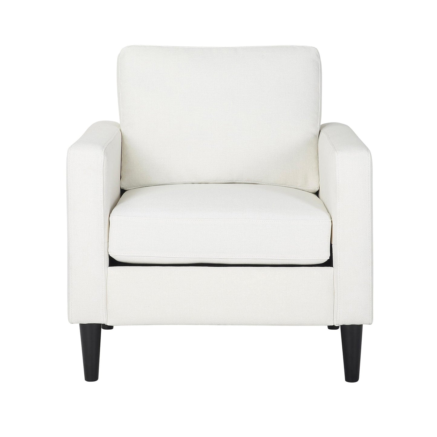 Wendy Contemporary Accent Chair in Black Wood and Grey Fabric by LumiSource