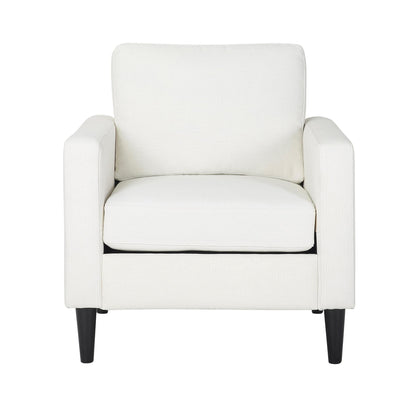 Wendy Contemporary Accent Chair in Black Wood and Grey Fabric by LumiSource
