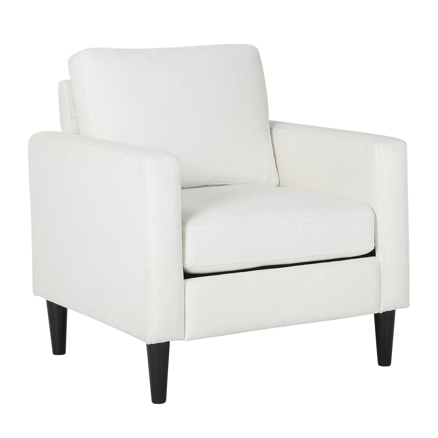 Wendy Contemporary Accent Chair in Black Wood and Grey Fabric by LumiSource