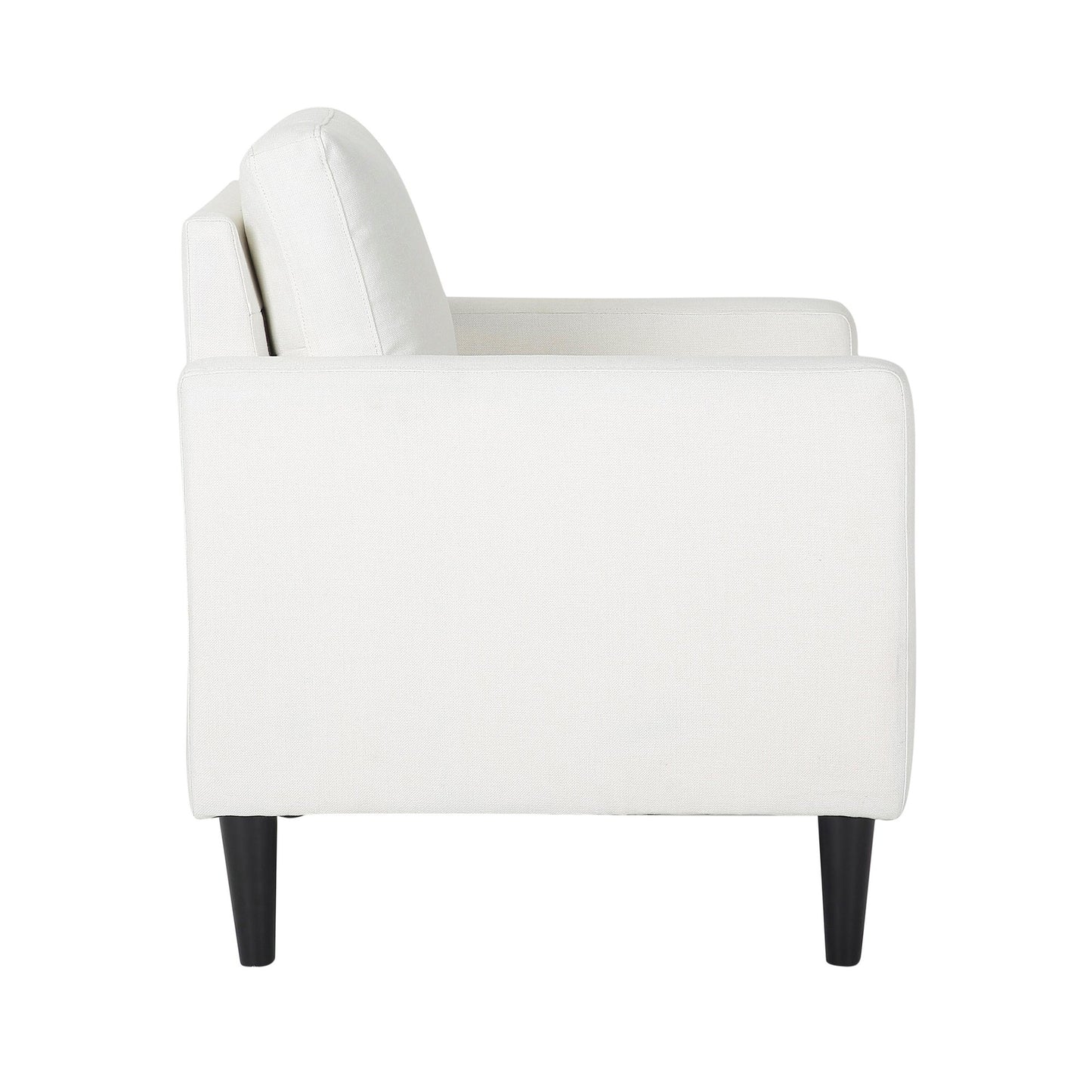 Wendy Contemporary Accent Chair in Black Wood and Grey Fabric by LumiSource