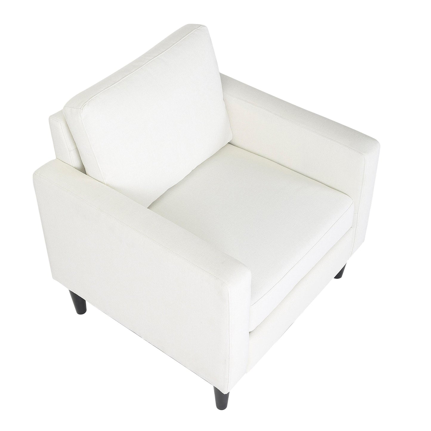 Wendy Contemporary Accent Chair in Black Wood and Grey Fabric by LumiSource