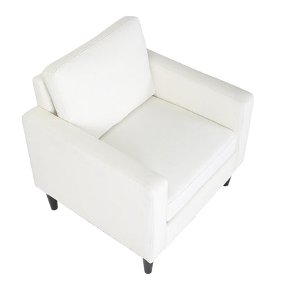 Wendy Contemporary Accent Chair in Black Wood and Grey Fabric by LumiSource