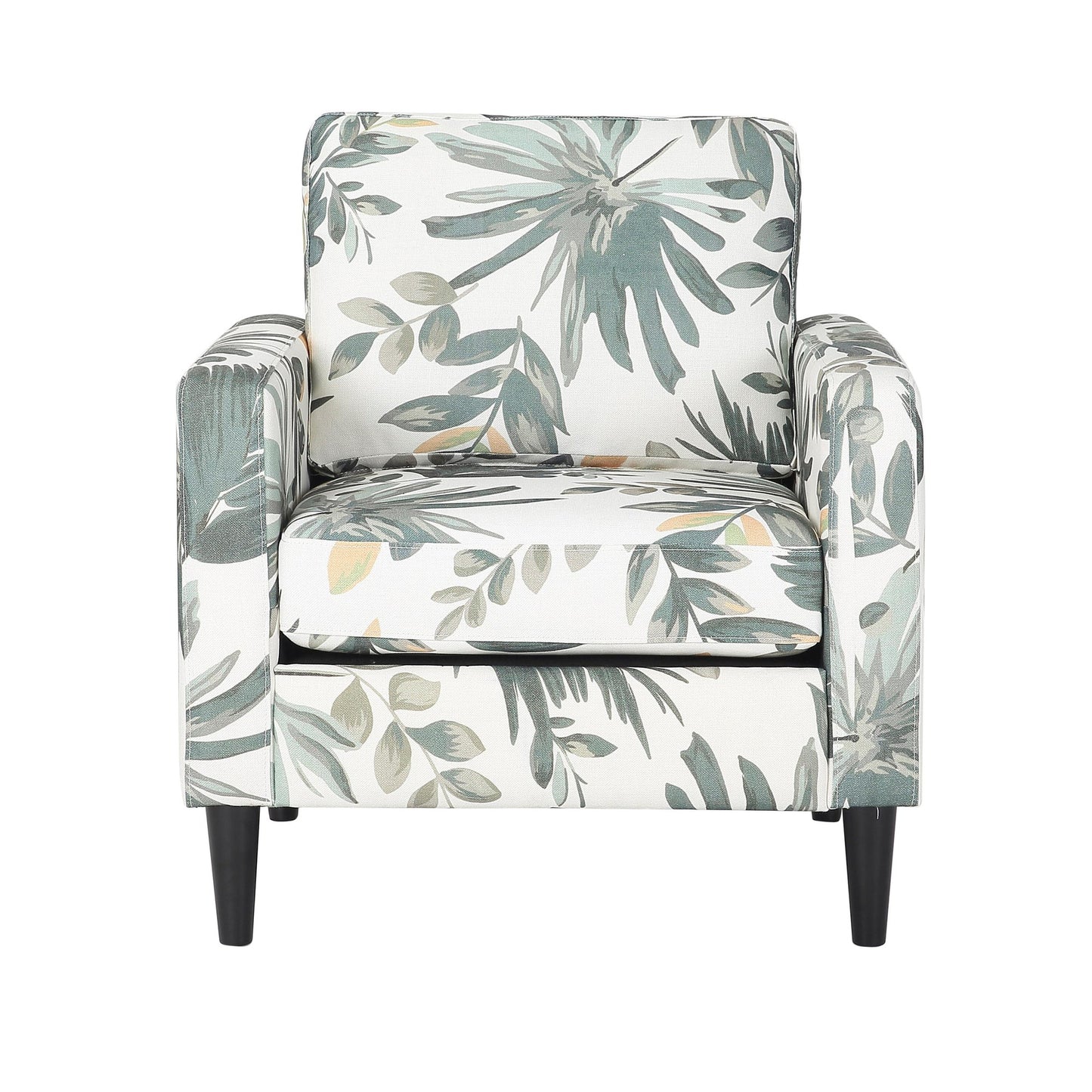 Wendy Contemporary Accent Chair in Black Wood and Grey Fabric by LumiSource