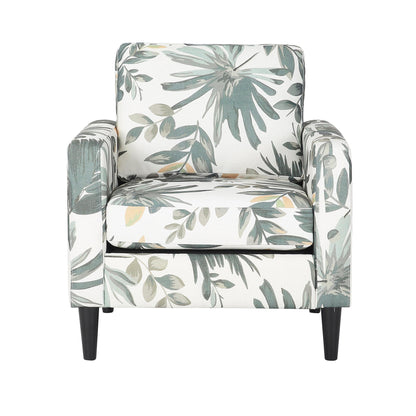 Wendy Contemporary Accent Chair in Black Wood and Grey Fabric by LumiSource