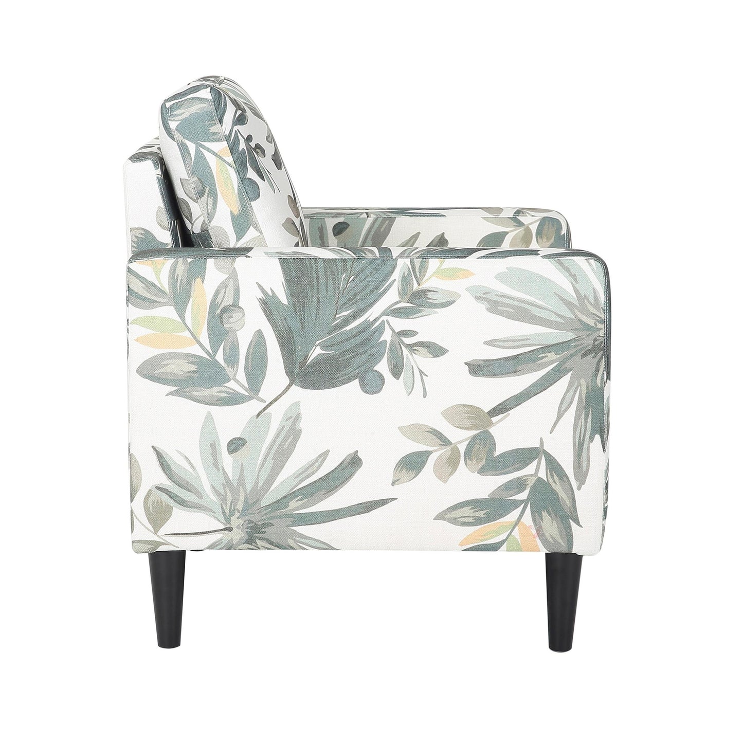 Wendy Contemporary Accent Chair in Black Wood and Grey Fabric by LumiSource