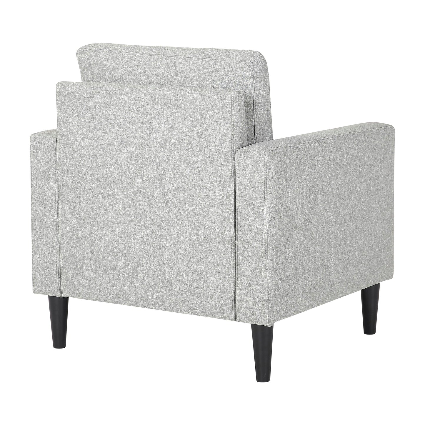 Wendy Contemporary Accent Chair in Black Wood and Grey Fabric by LumiSource