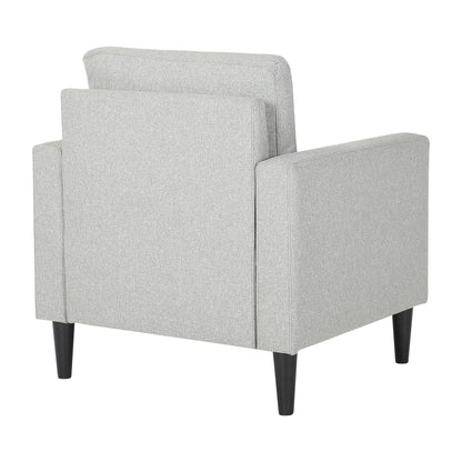 Wendy Contemporary Accent Chair in Black Wood and Grey Fabric by LumiSource