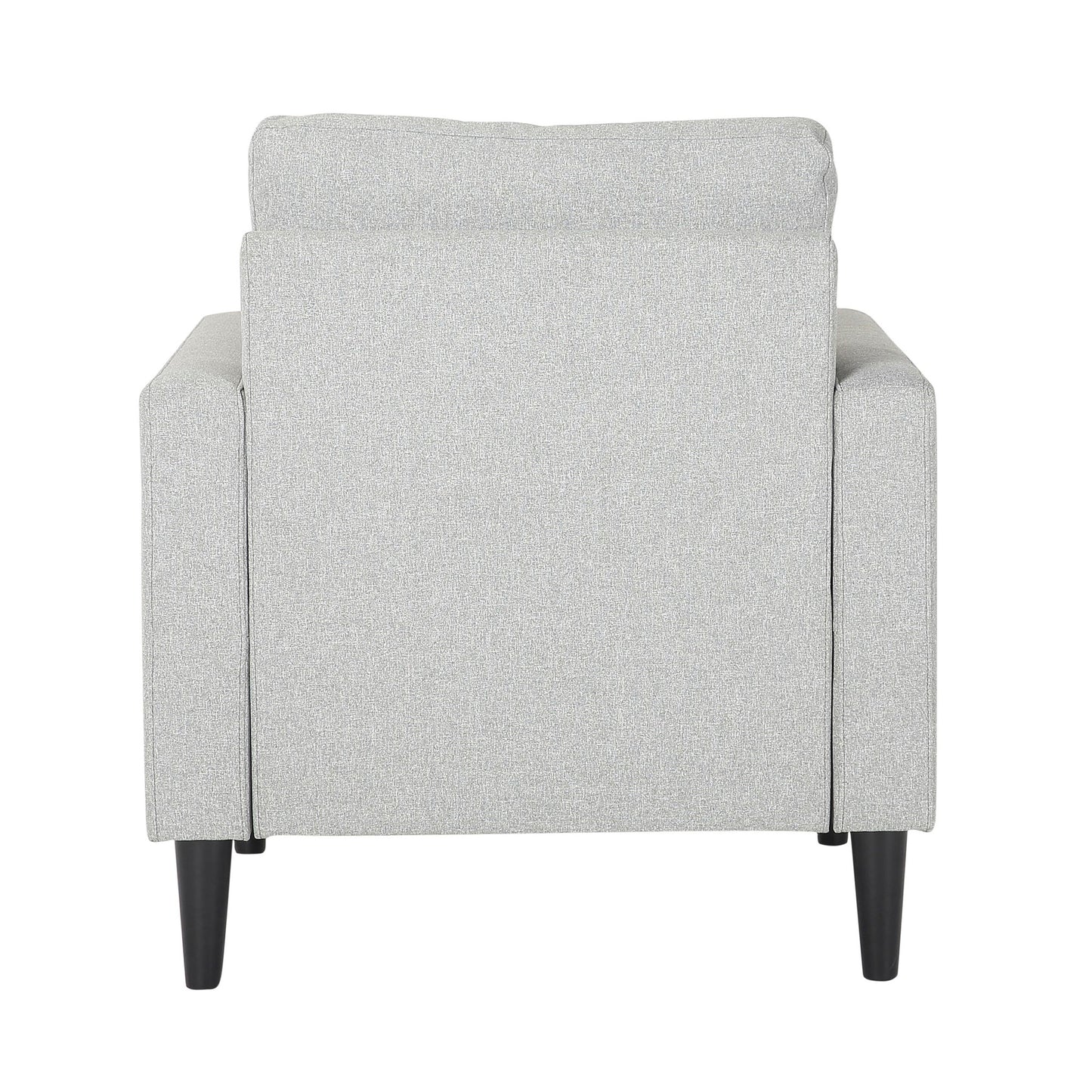 Wendy Contemporary Accent Chair in Black Wood and Grey Fabric by LumiSource