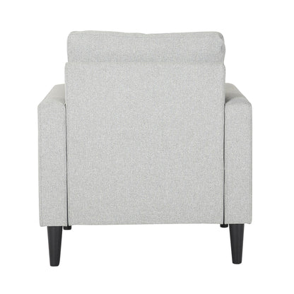 Wendy Contemporary Accent Chair in Black Wood and Grey Fabric by LumiSource