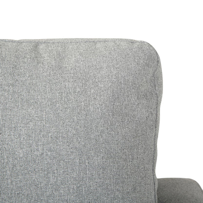 Wendy Contemporary Accent Chair in Black Wood and Grey Fabric by LumiSource