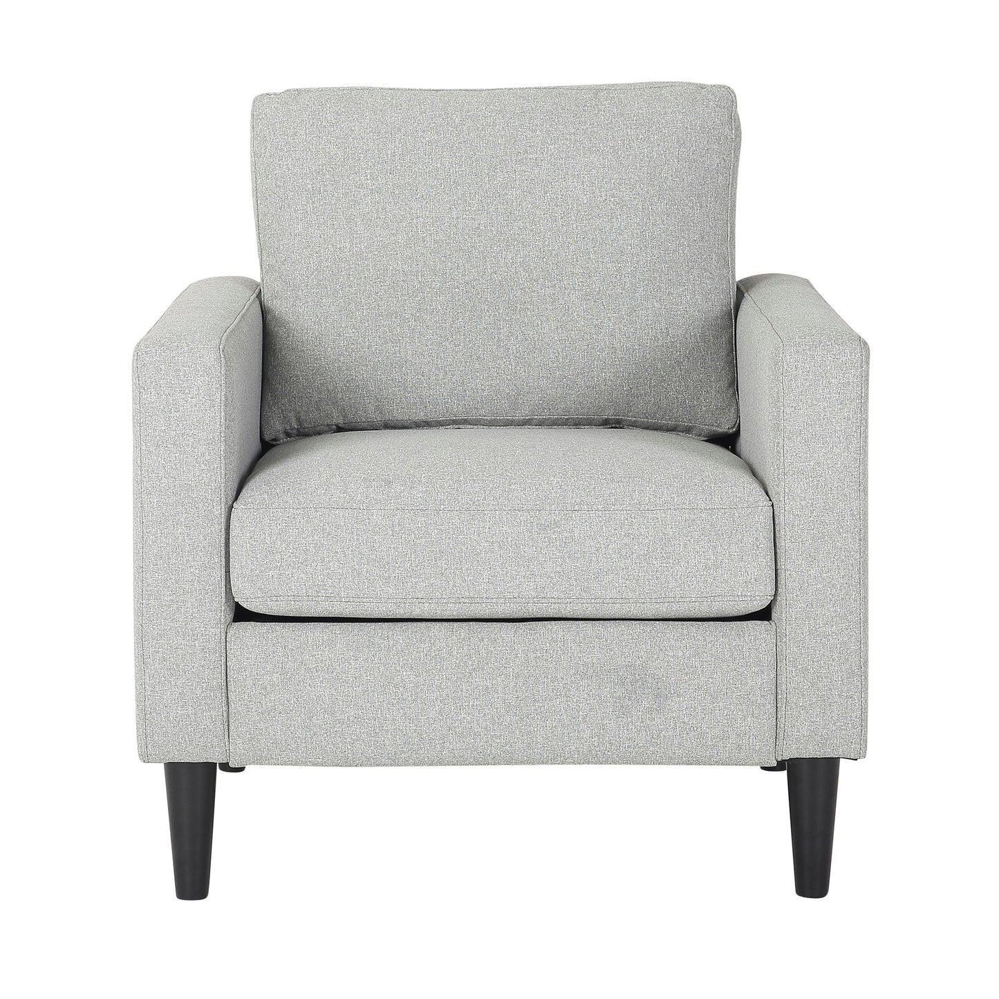 Wendy Contemporary Accent Chair in Black Wood and Grey Fabric by LumiSource