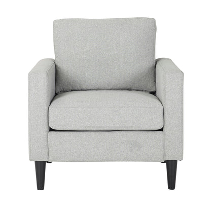 Wendy Contemporary Accent Chair in Black Wood and Grey Fabric by LumiSource