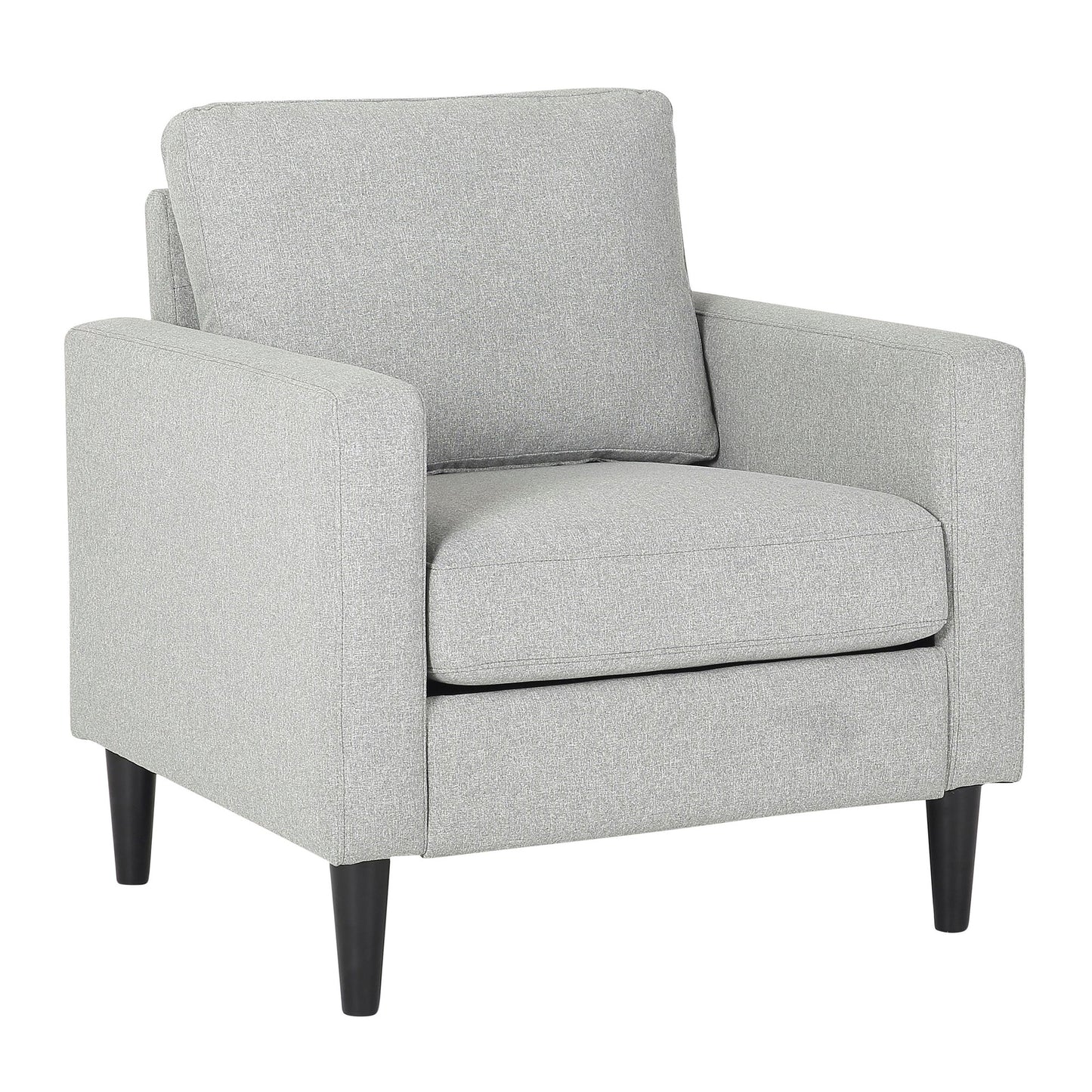 Wendy Contemporary Accent Chair in Black Wood and Grey Fabric by LumiSource