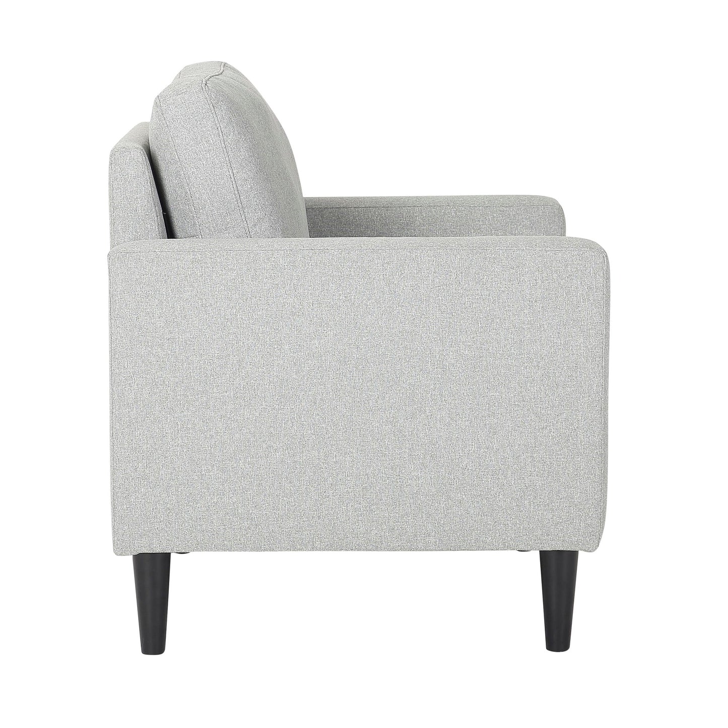 Wendy Contemporary Accent Chair in Black Wood and Grey Fabric by LumiSource