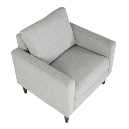 Wendy Contemporary Accent Chair in Black Wood and Grey Fabric by LumiSource
